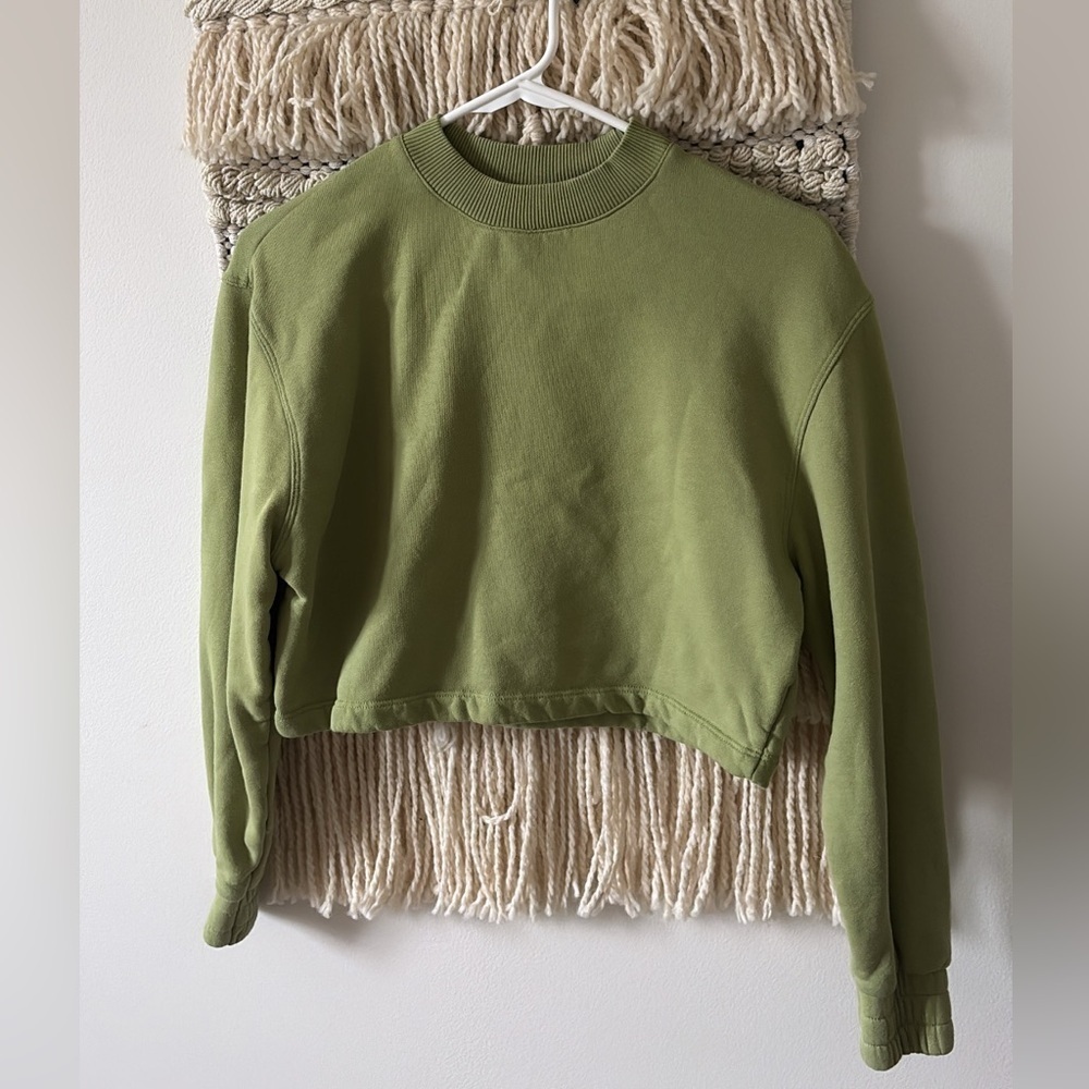 Apparis Isabel Sweatshirt Green Cropped Long Sleeve Organic Cotton Size XXS - Picture 2 of 5